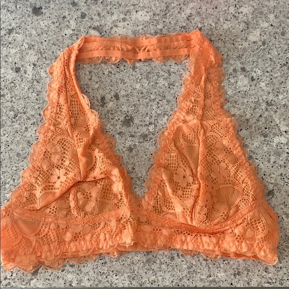 Wishlist Stretch Lace Halter Bralette- Apricot - Picture 3 of 8